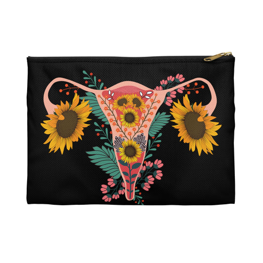 "Period Things" Sunflower Uterus Accessory Pouch