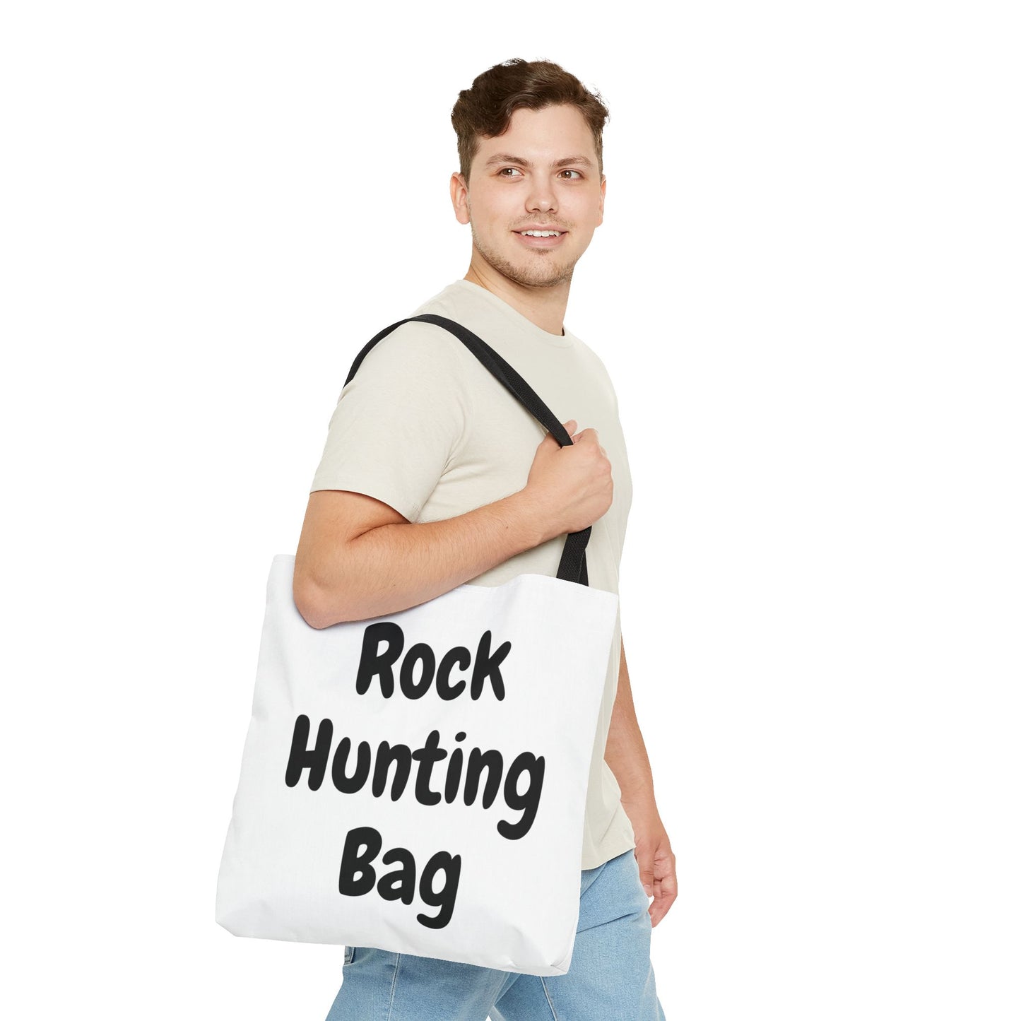 "Rock Hunting Bag" White Tote