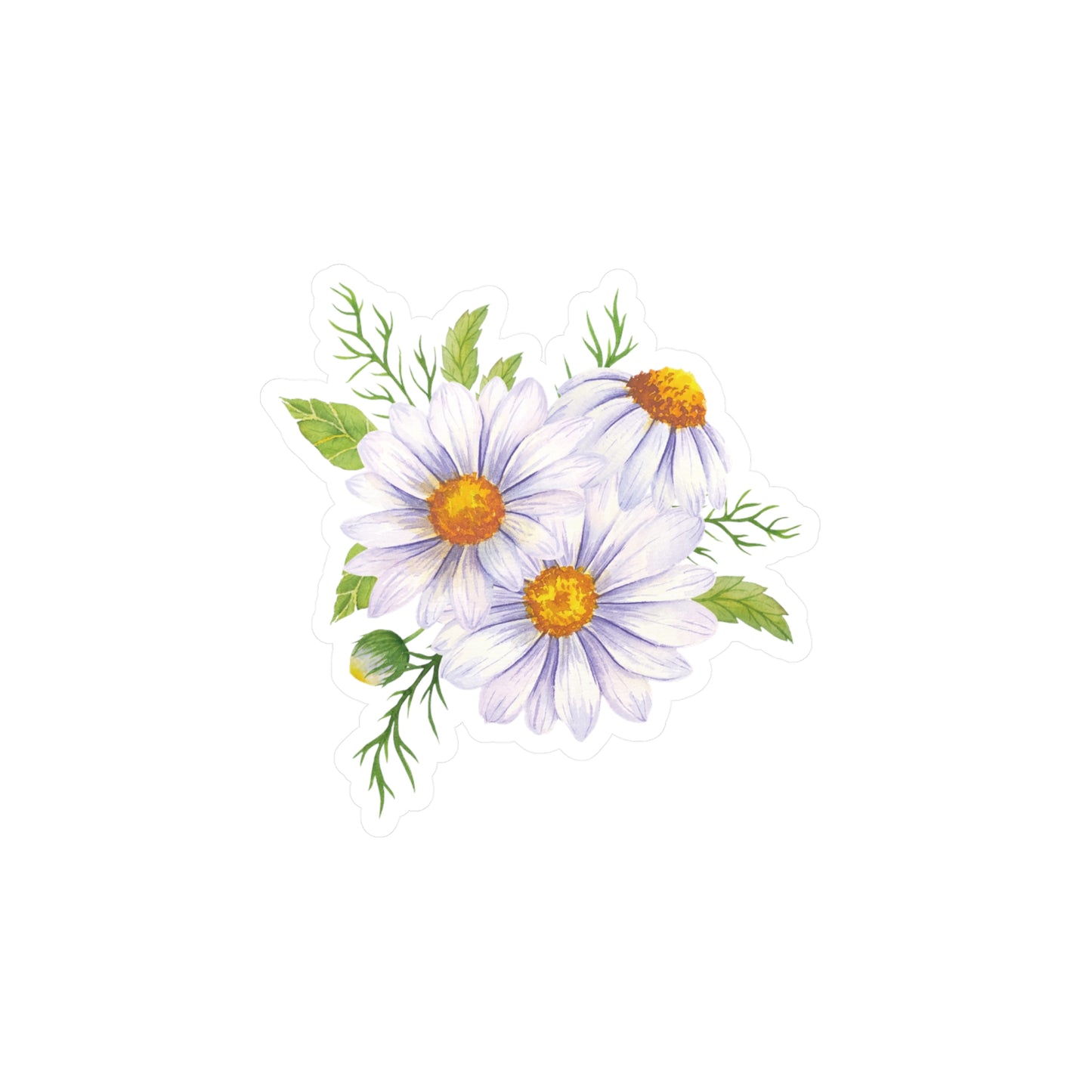 White Daisy Kiss-Cut Vinyl Decal