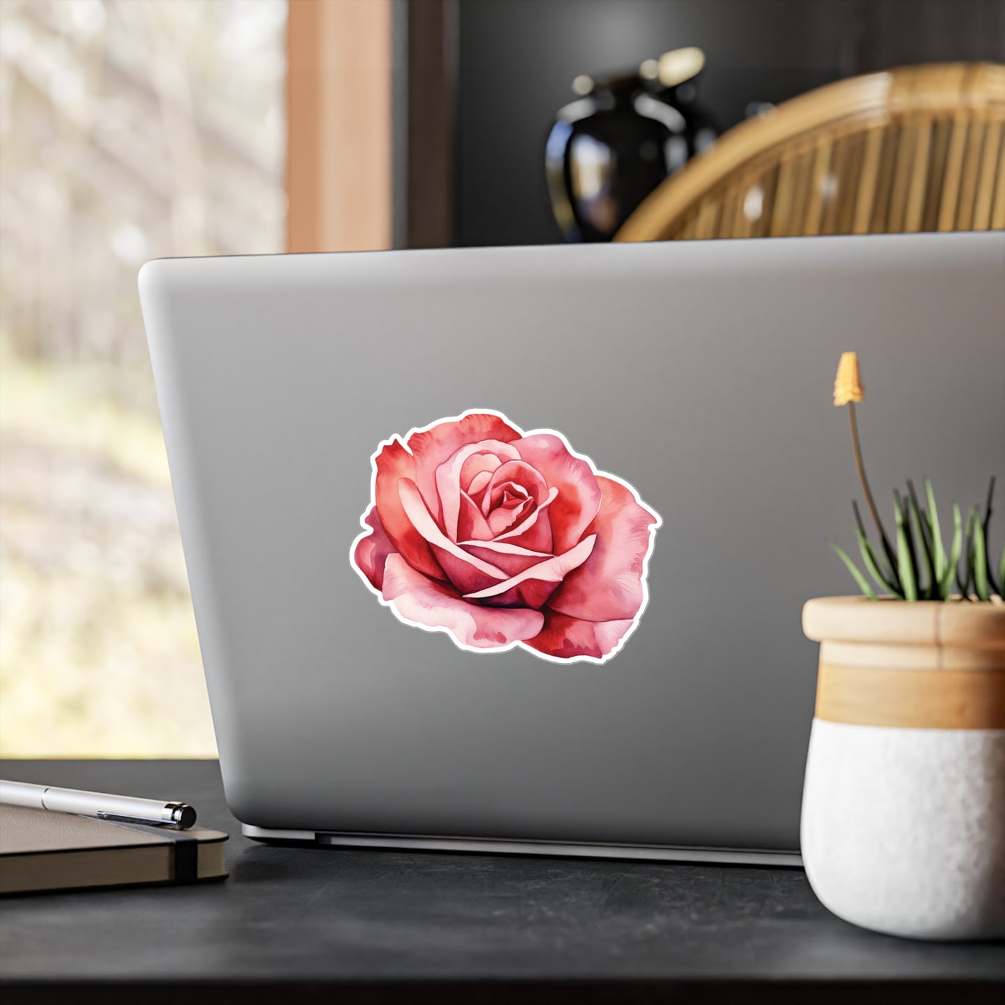 Red Rose Kiss-Cut Vinyl Decal