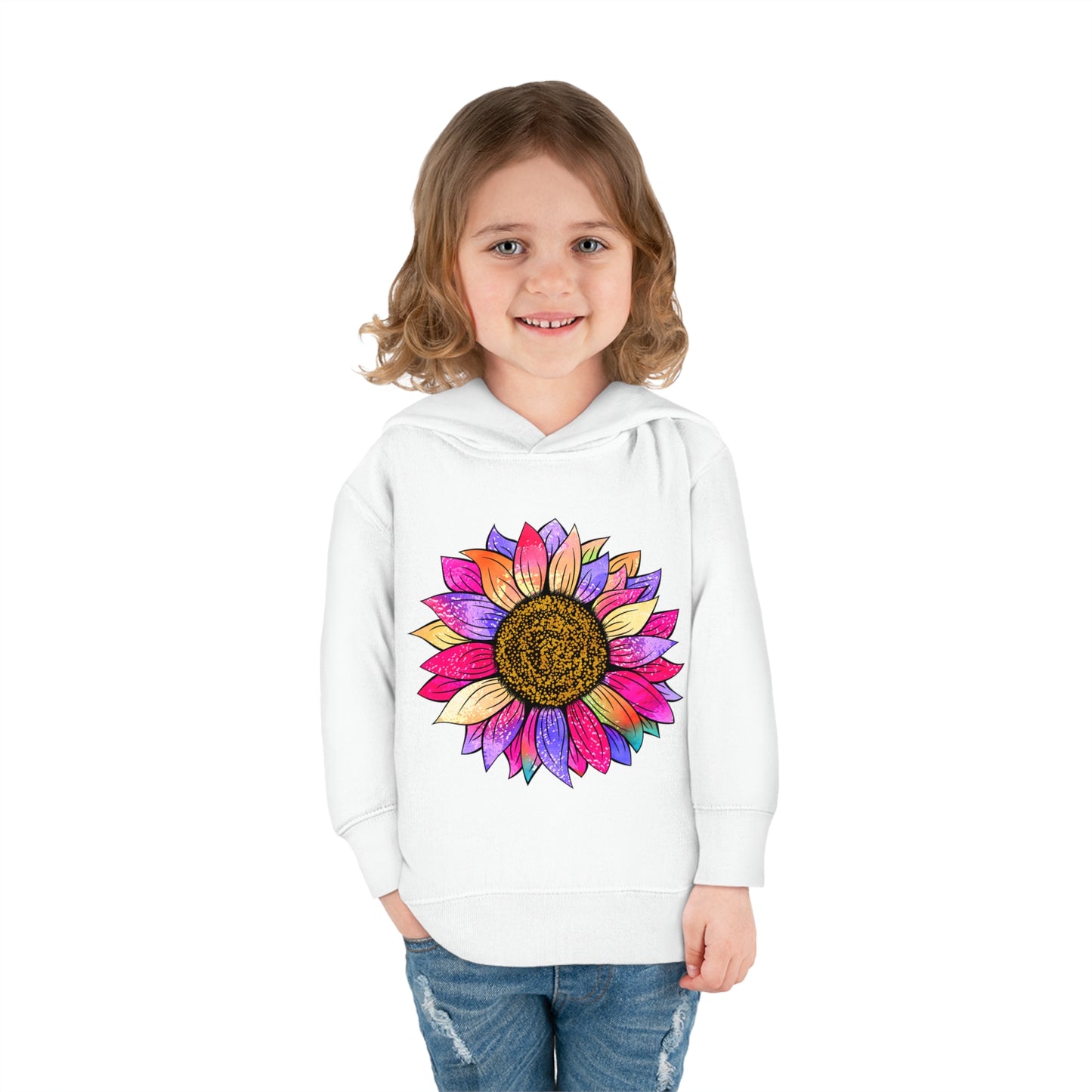 Colorful Sunflower Toddler Pullover Fleece Hoodie