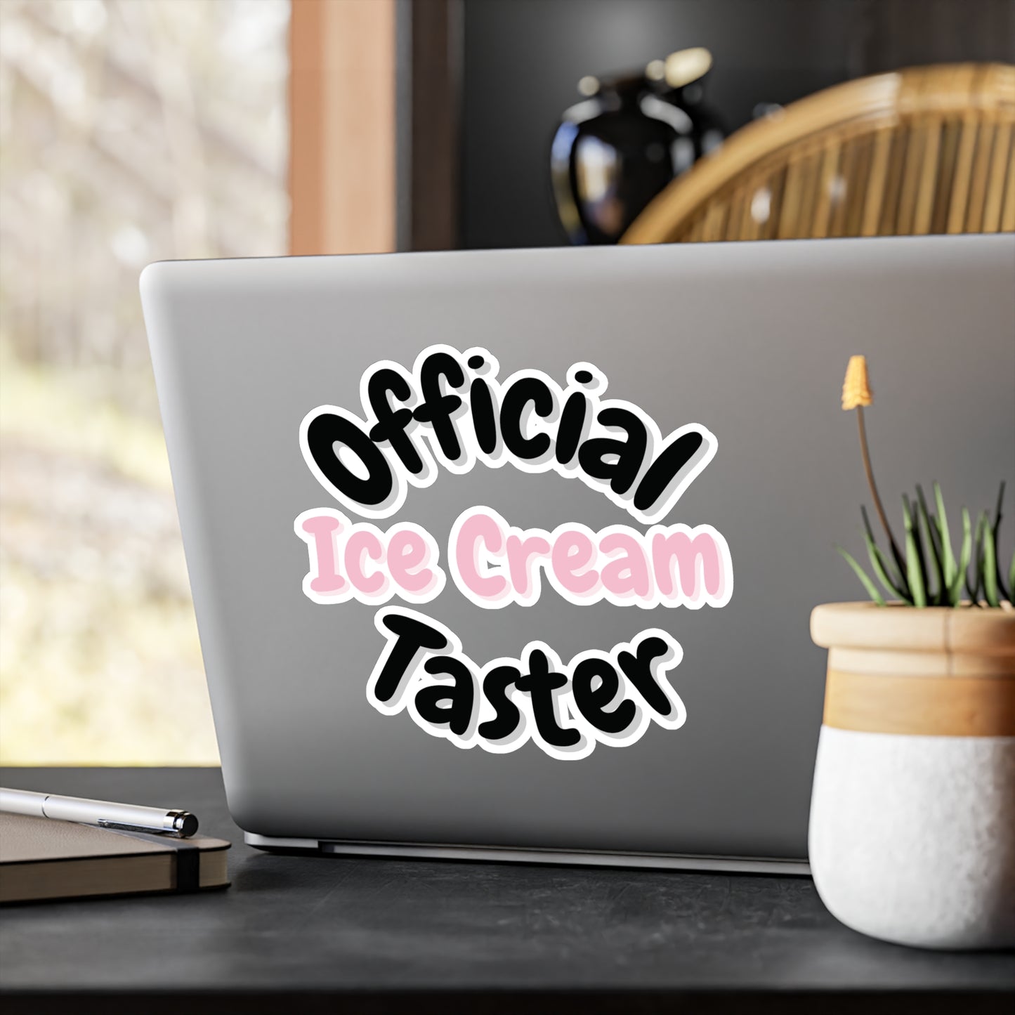 "Official Ice Cream Taster" Pink Kiss-Cut Vinyl Decal