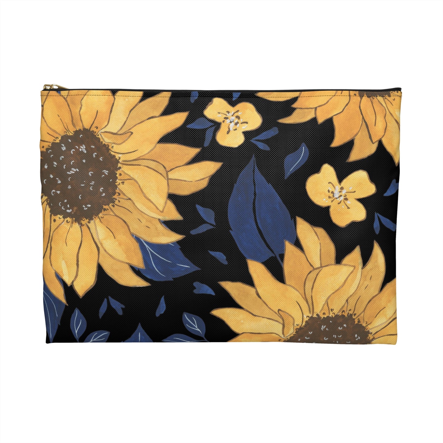 Sunflower Black Accessory Pouch