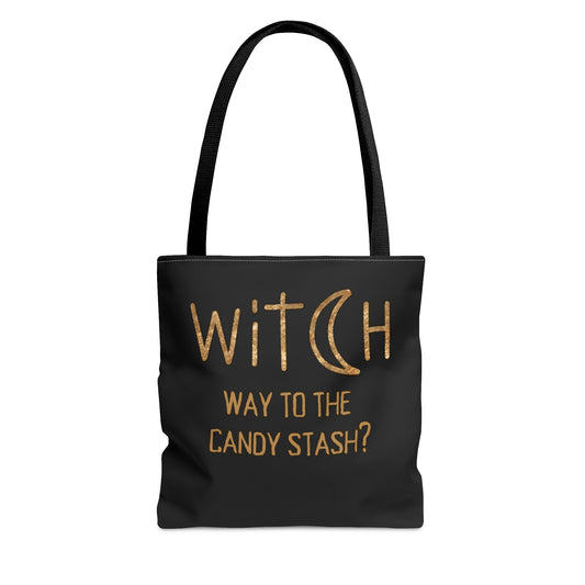 "Witch Way to the Candy Stash" Tote Bag