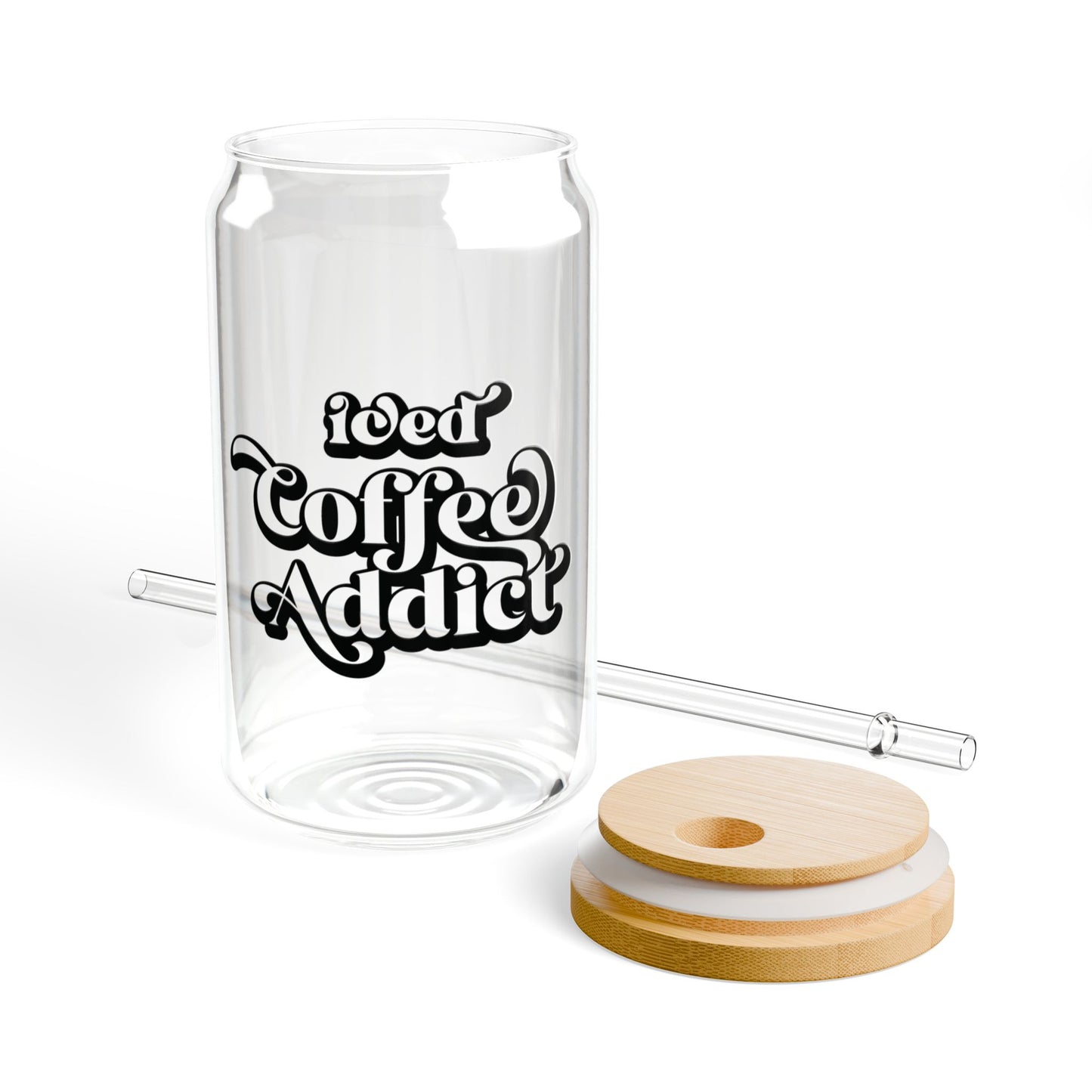 Iced Coffee Addict Sipper Glass, 16oz