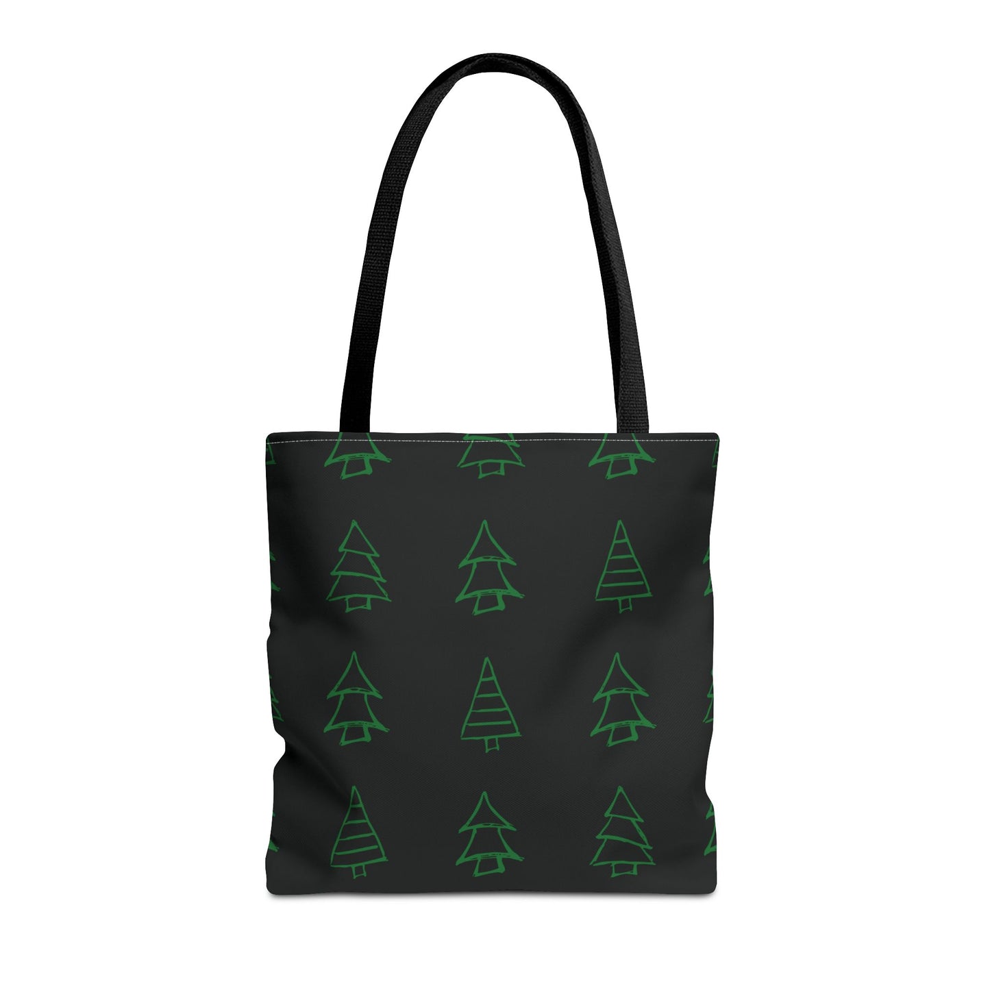 Christmas Trees Black Tote Bag