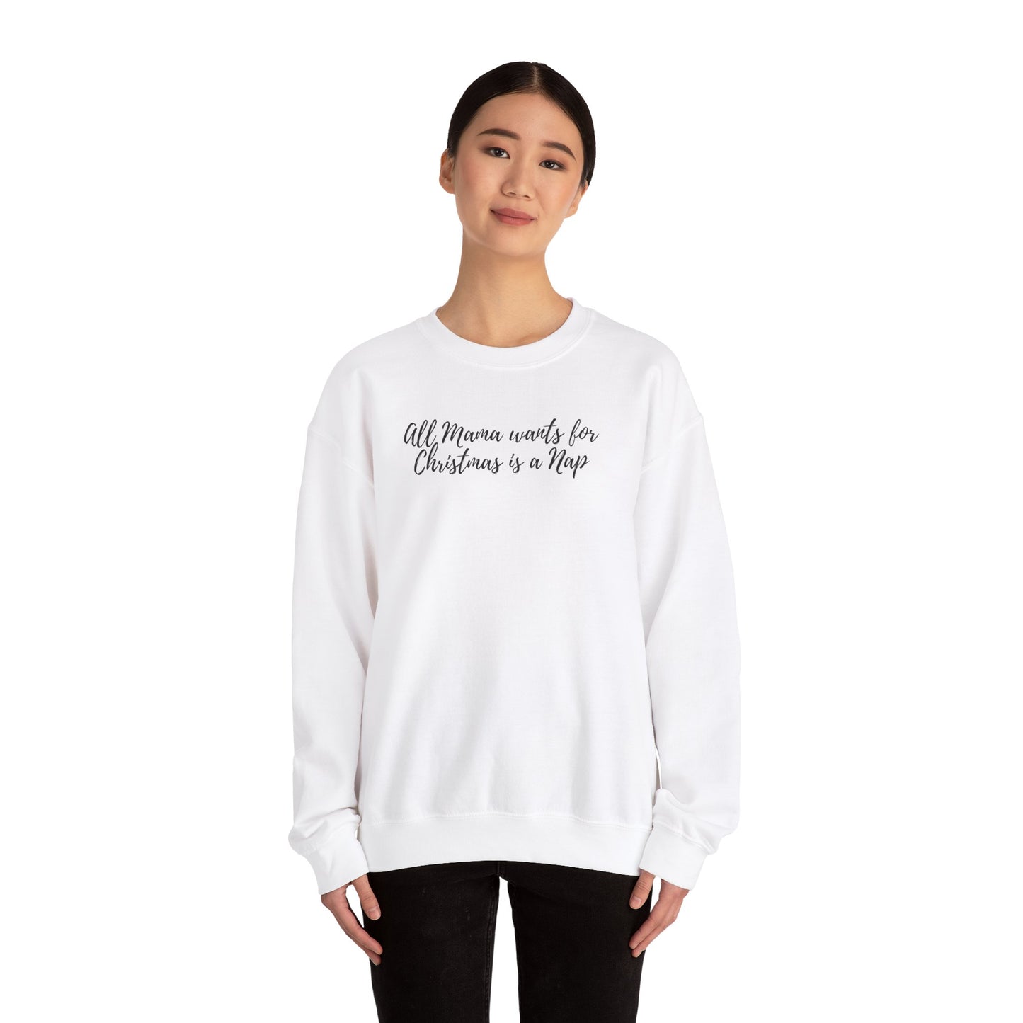 "All Mama wants for Christmas is a Nap" Unisex Heavy Blend™ Crewneck Sweatshirt