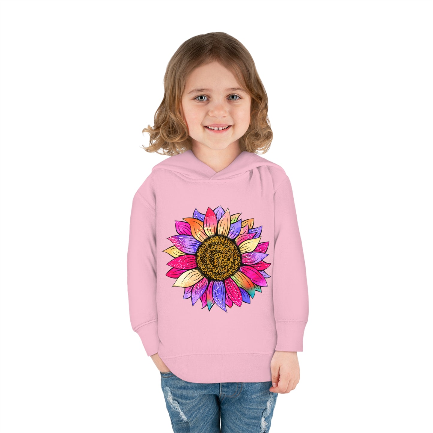 Colorful Sunflower Toddler Pullover Fleece Hoodie