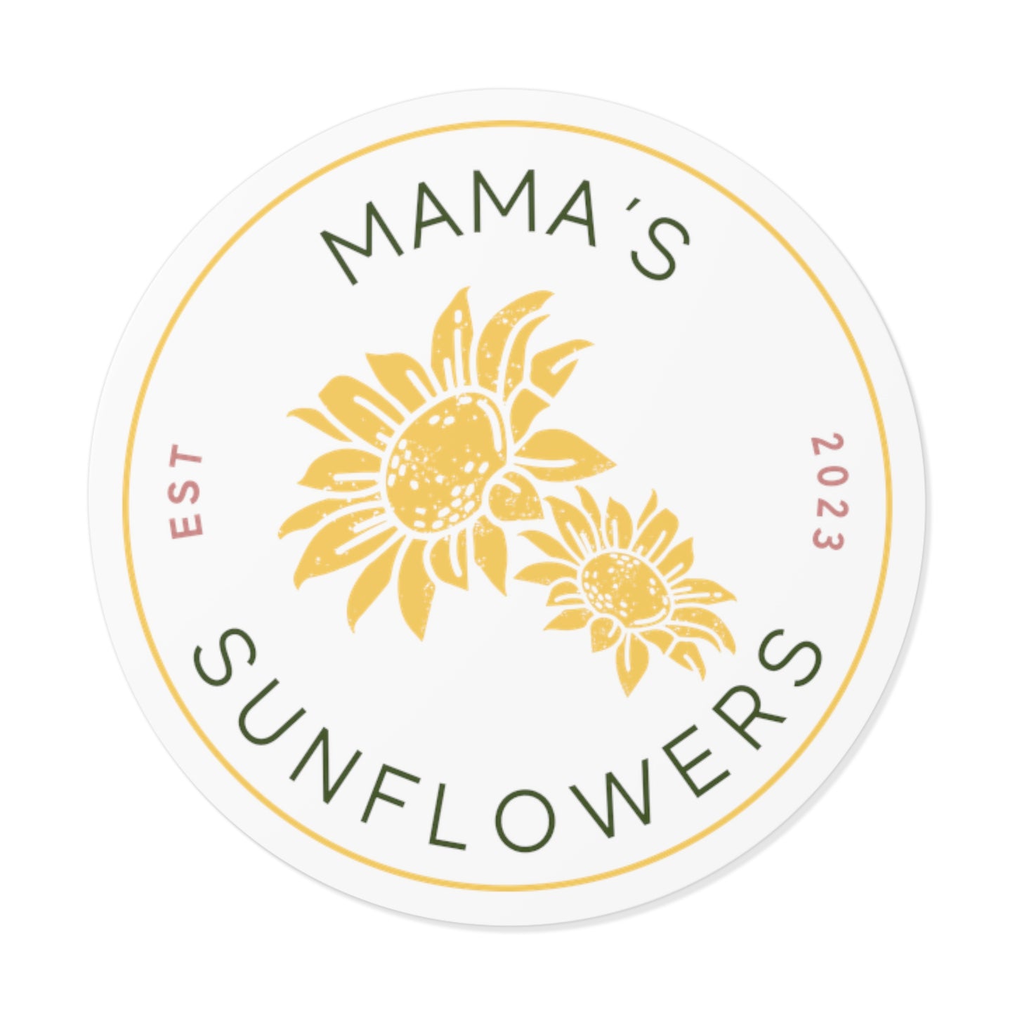 Mama's Sunflowers Round Vinyl Stickers