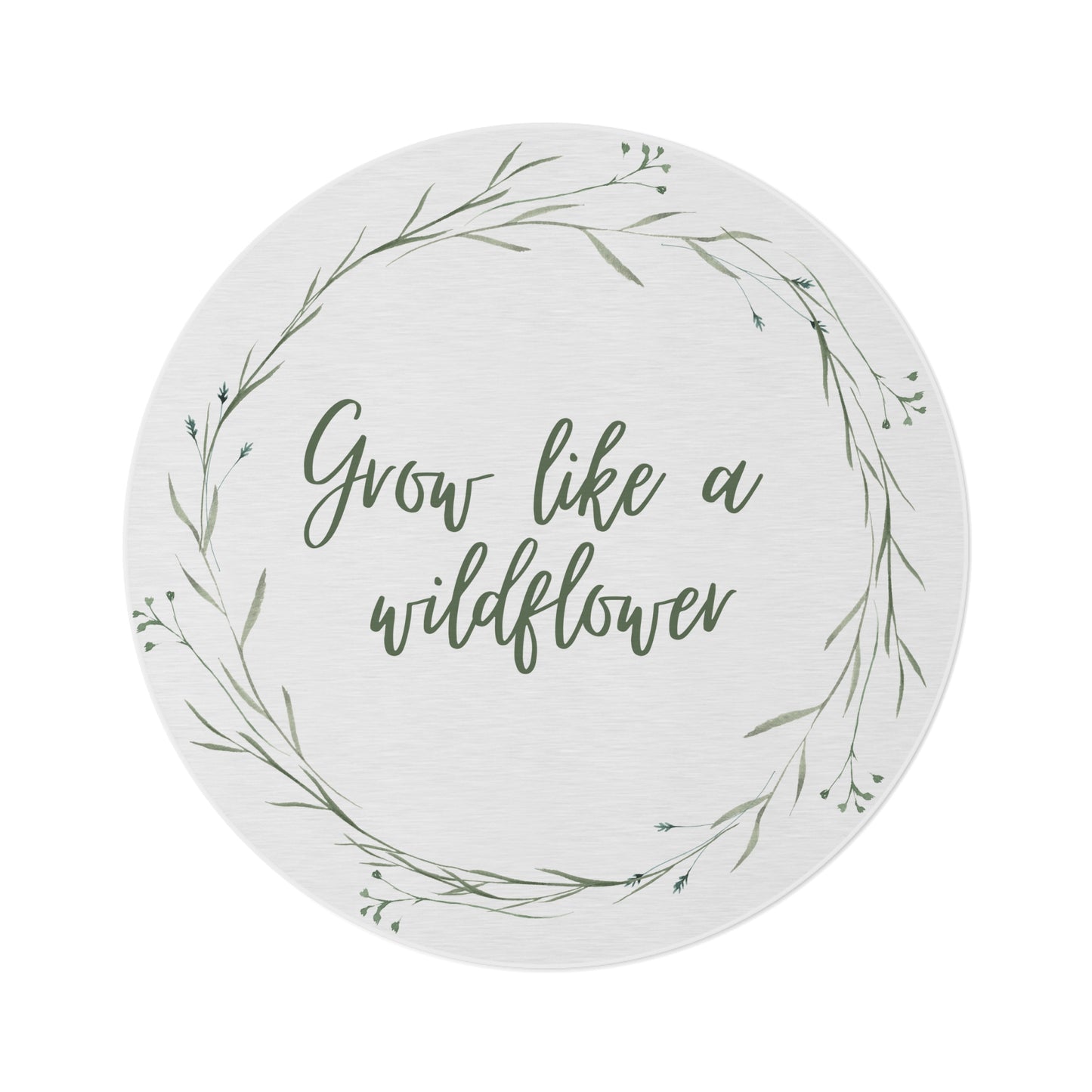 Grow Like a Wildflower White Round Rug