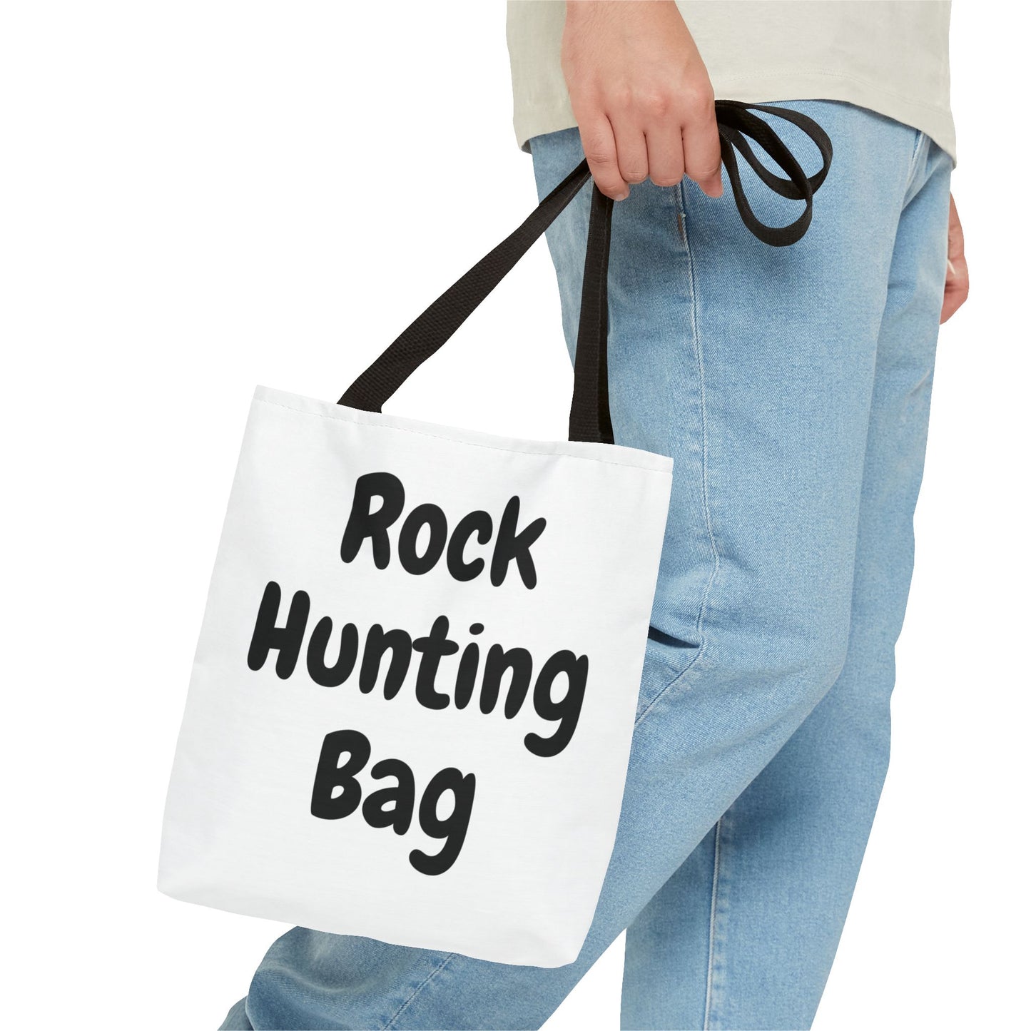 "Rock Hunting Bag" White Tote