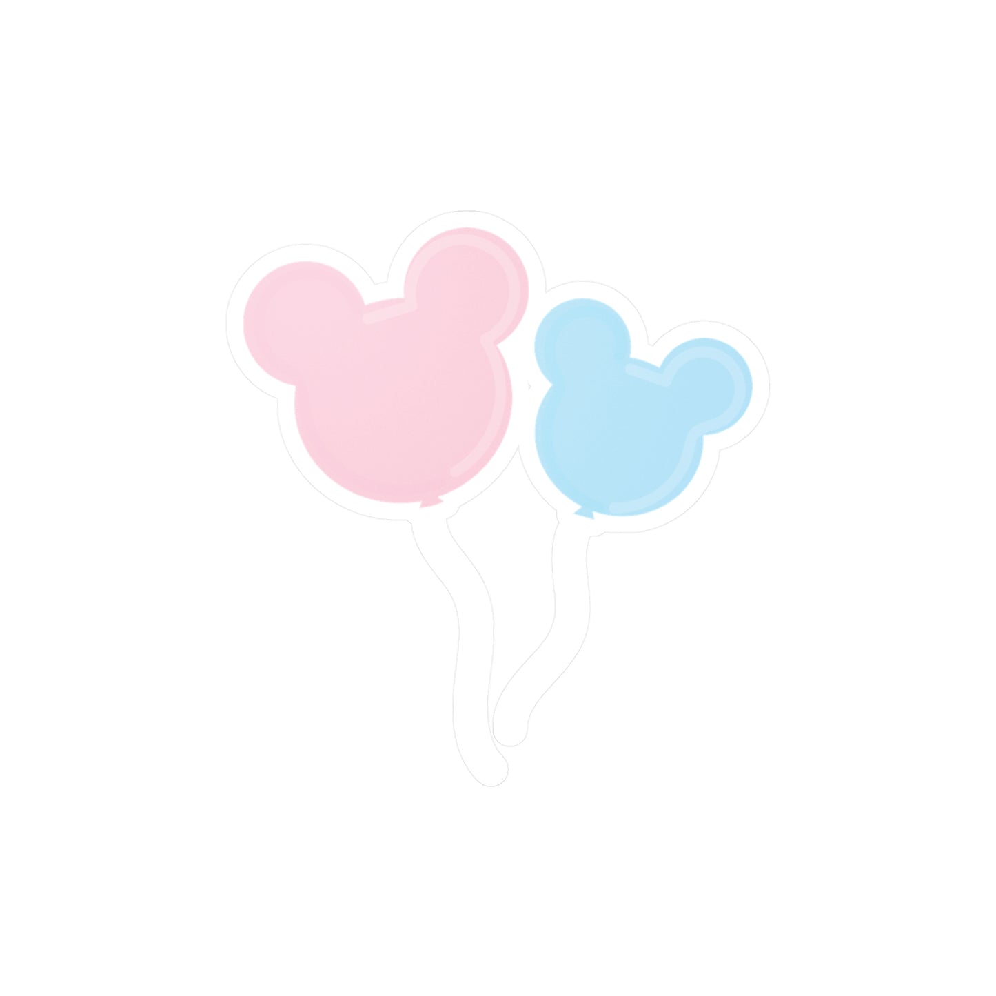 Pink and Blue Mouse Balloons Kiss-Cut Vinyl Decal