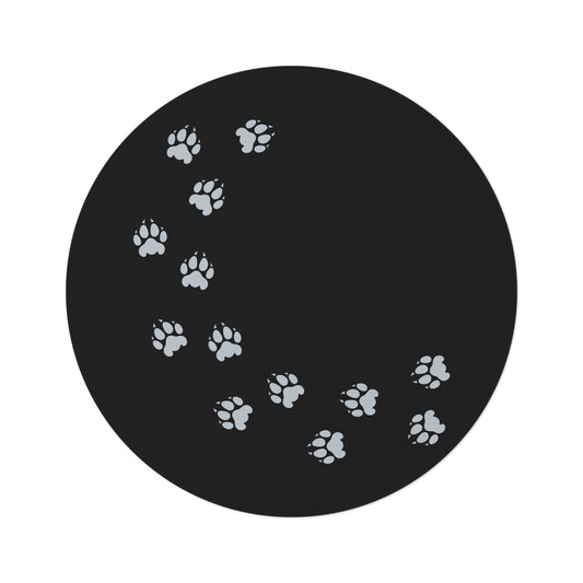 Bear Paw Print Round Rug