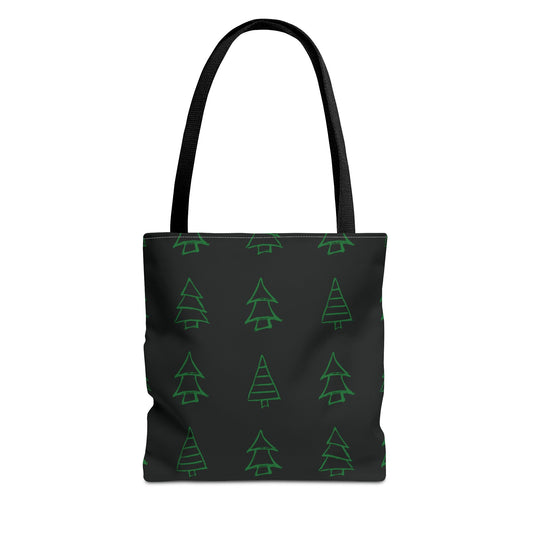 Christmas Trees Black Tote Bag