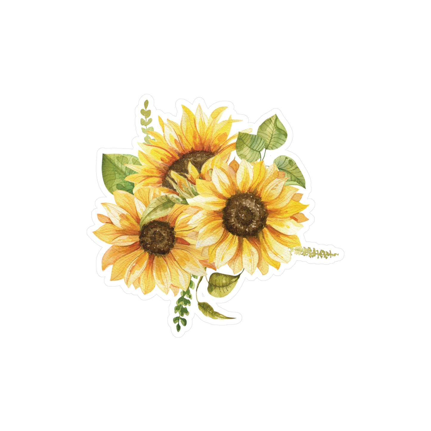 Three Sunflowers Kiss-Cut Vinyl Decal