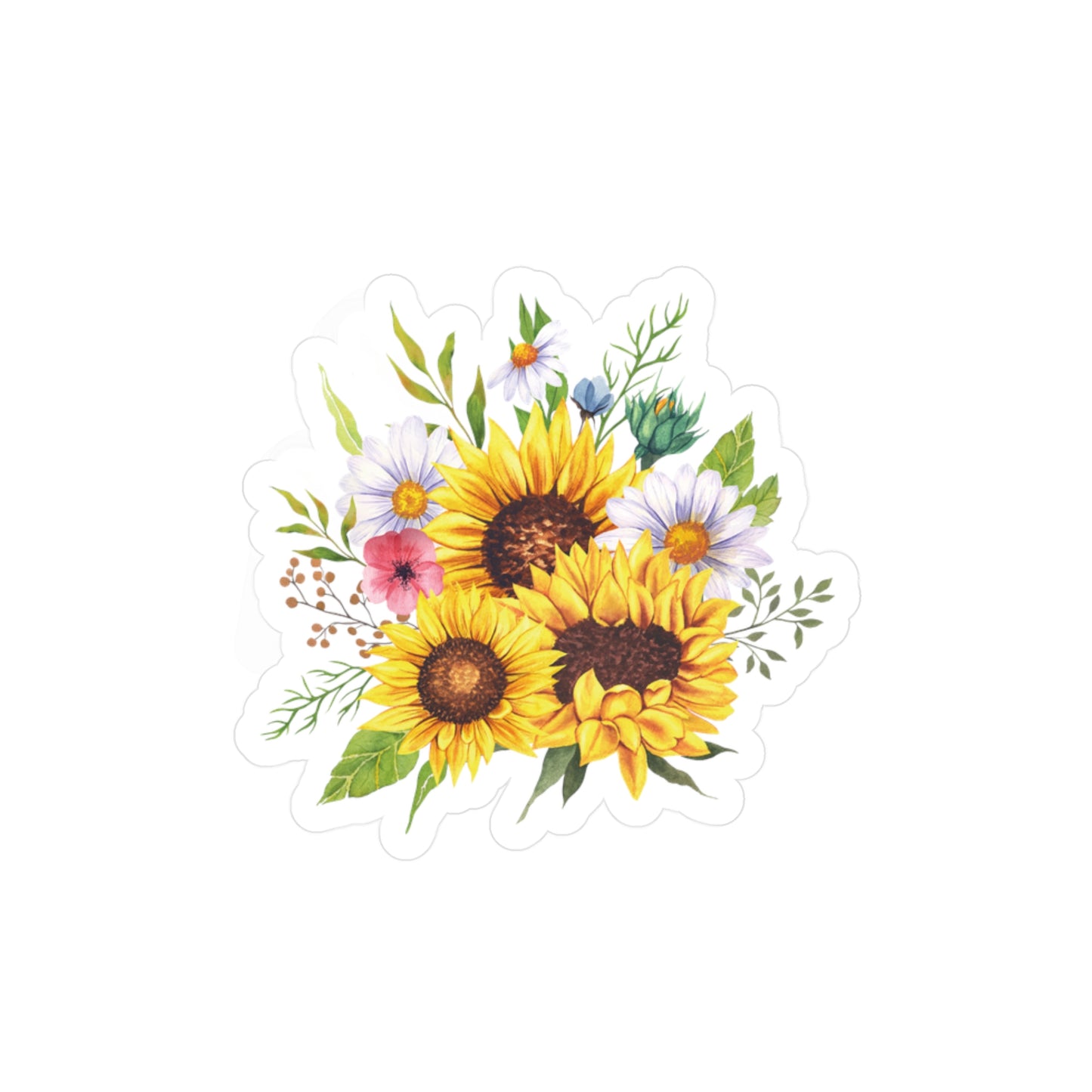 Three Sunflowers Kiss-Cut Vinyl Decal