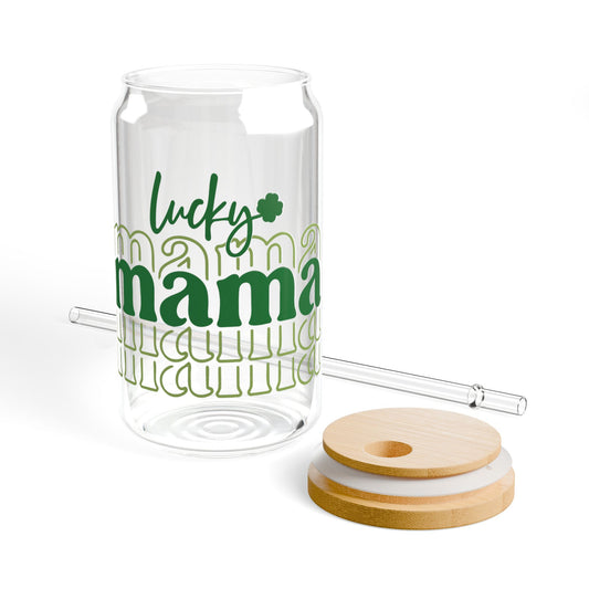 "Lucky Mama" Sipper Glass, 16oz