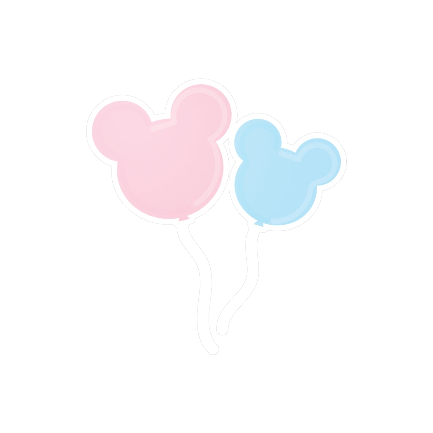 Pink and Blue Mouse Balloons Kiss-Cut Vinyl Decal