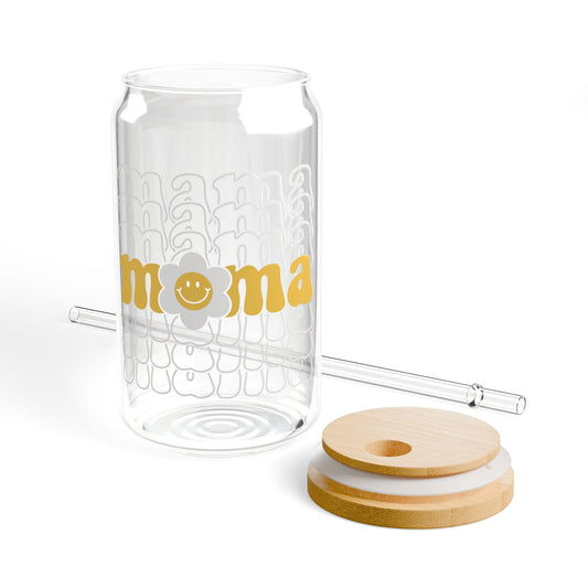 Mama Repeat with a Daisy Sipper Glass, 16oz