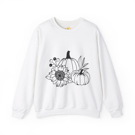 Pumpkin and Sunflowers Unisex Heavy Blend™ Crewneck Sweatshirt