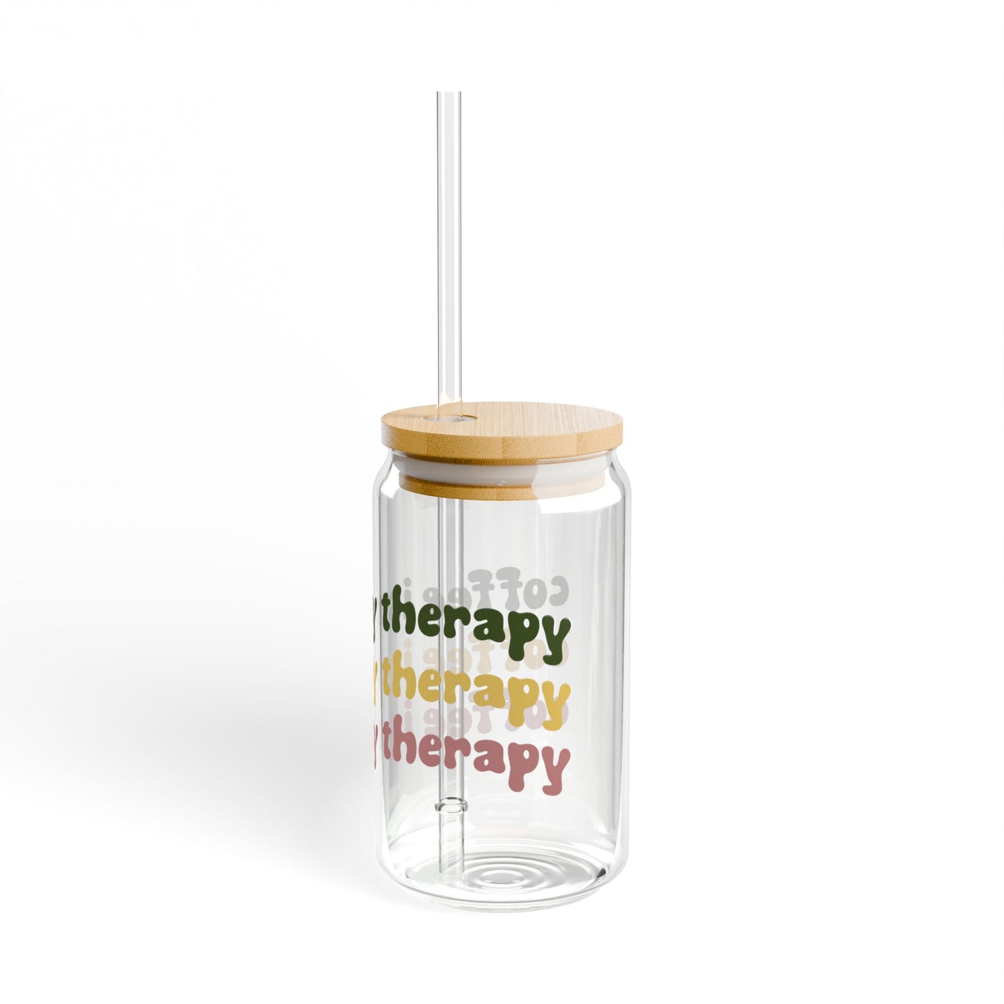 Coffee is my Therapy Sipper Glass, 16oz