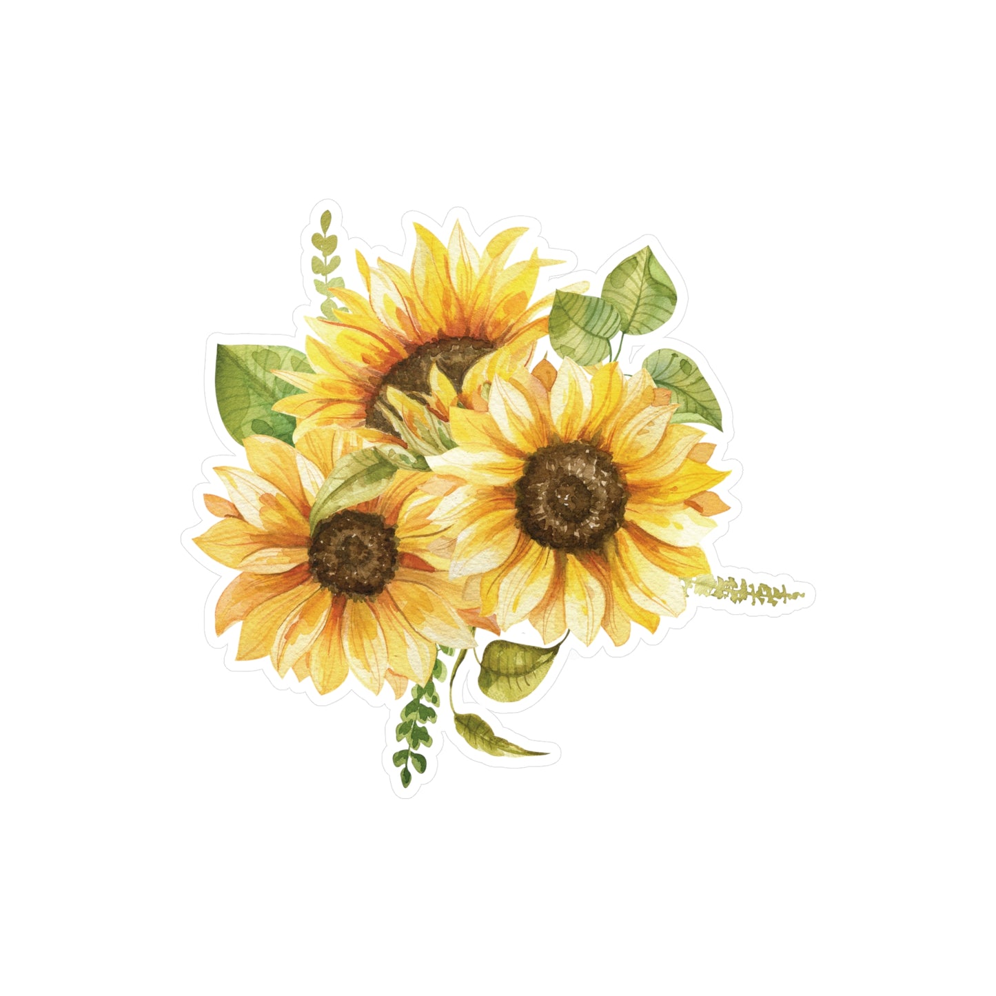 Three Sunflowers Kiss-Cut Vinyl Decal