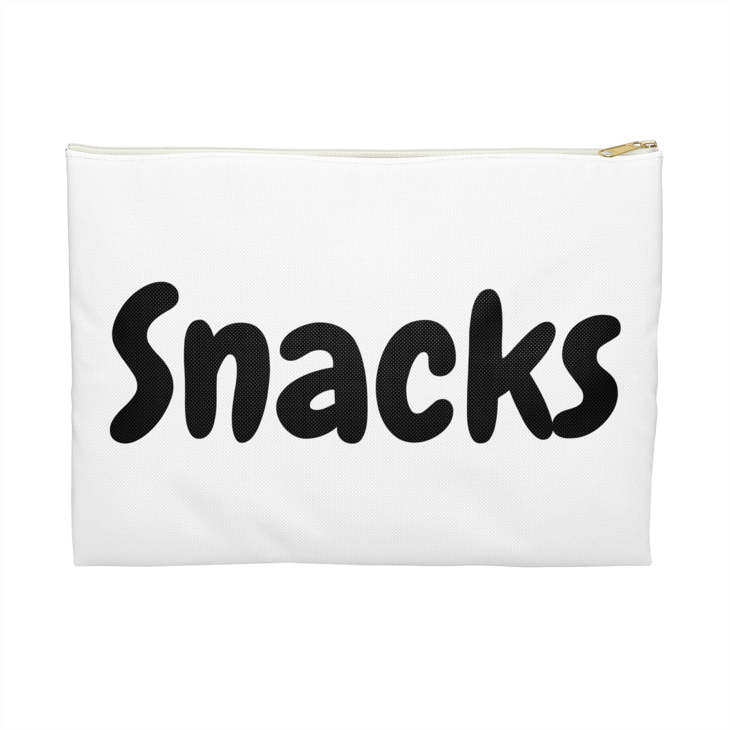 "Snacks" White Accessory Pouch