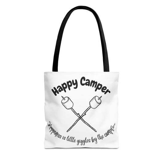 "Campfires Make Me Happy" White Tote