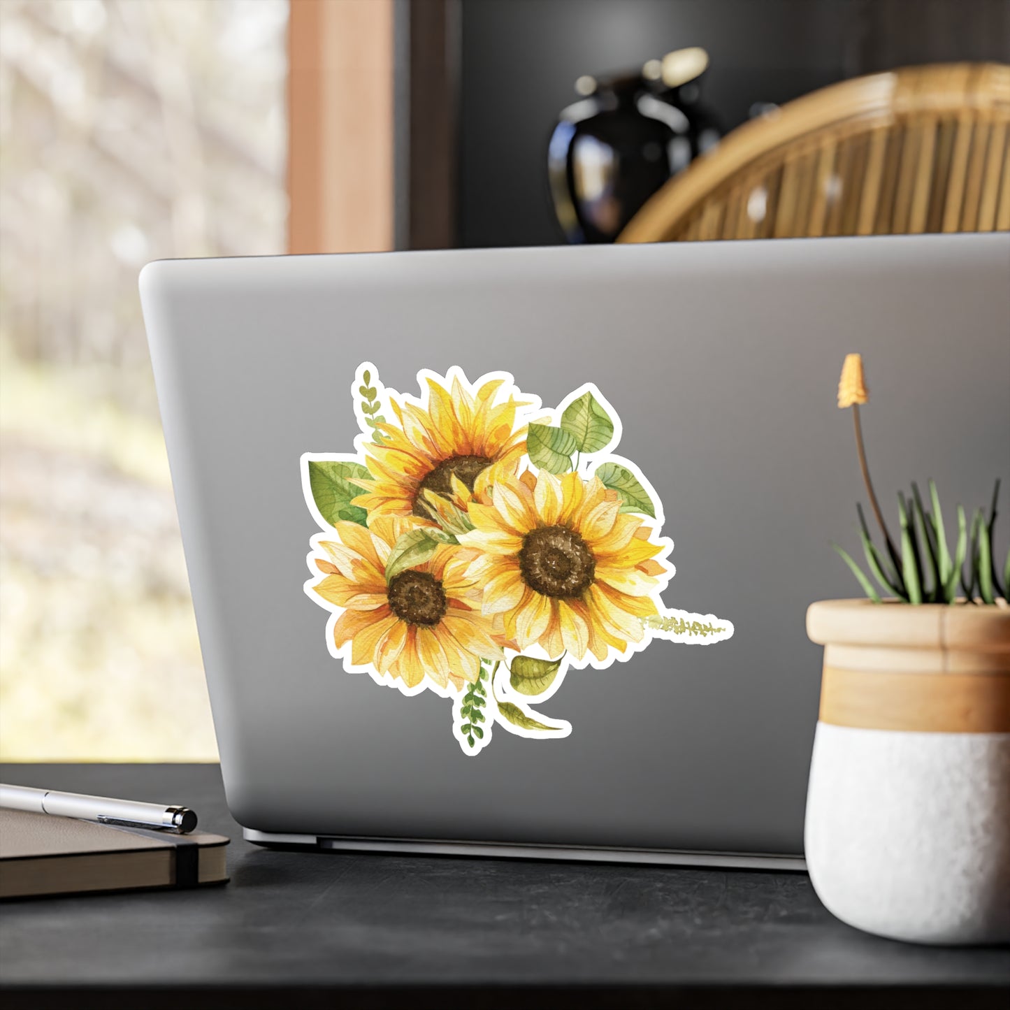 Three Sunflowers Kiss-Cut Vinyl Decal