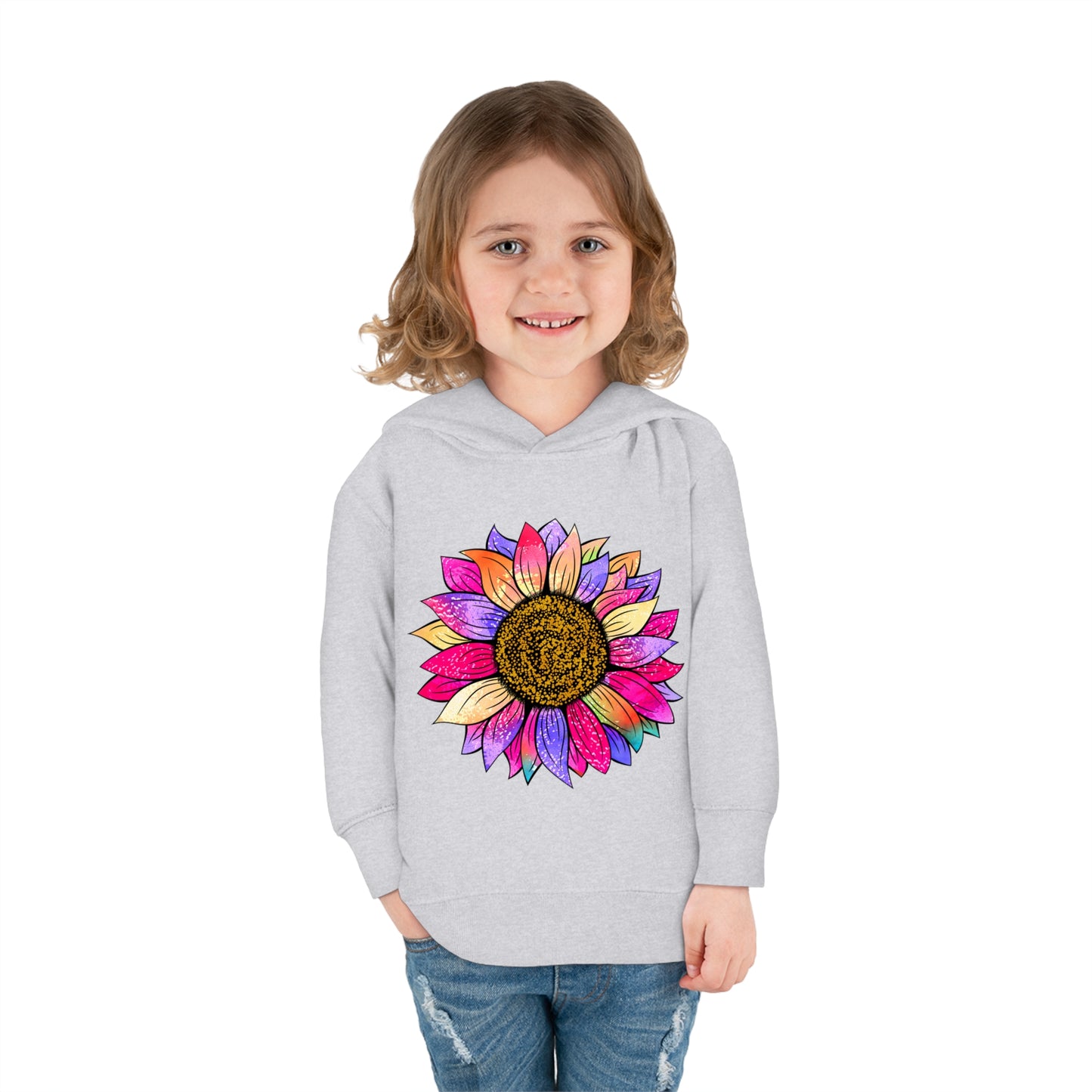 Colorful Sunflower Toddler Pullover Fleece Hoodie