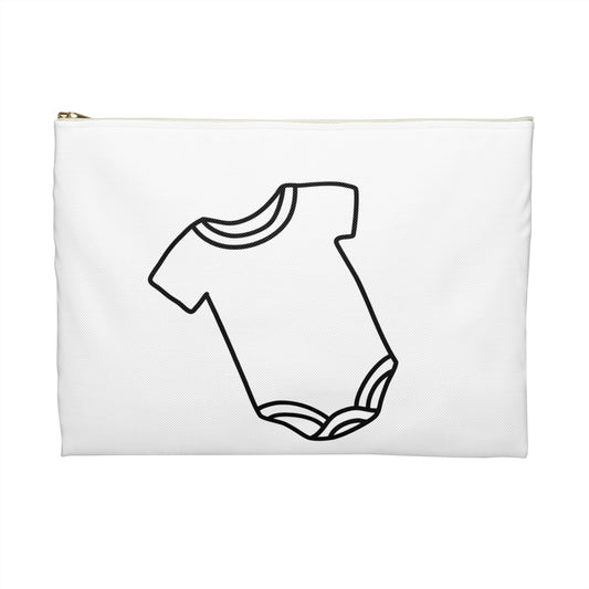 "Clothes" White Accessory Pouch