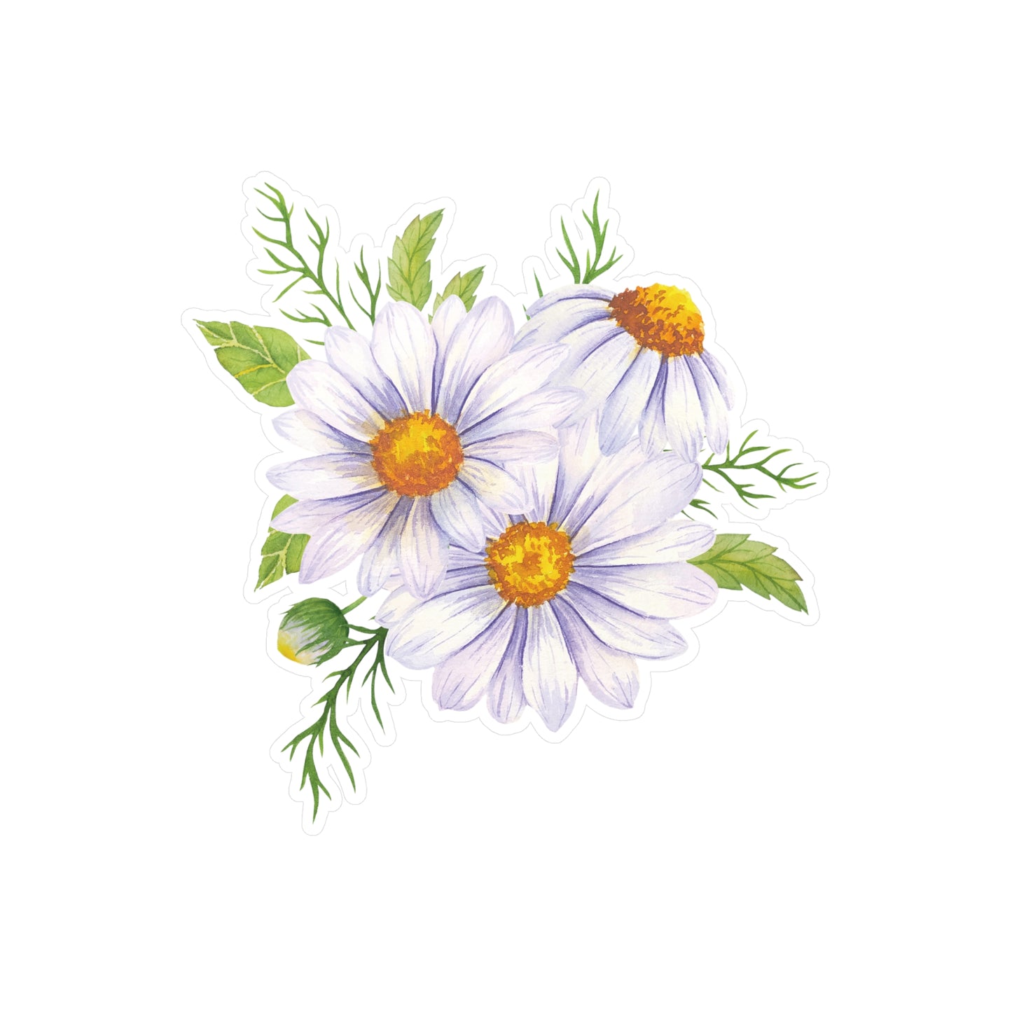 White Daisy Kiss-Cut Vinyl Decal