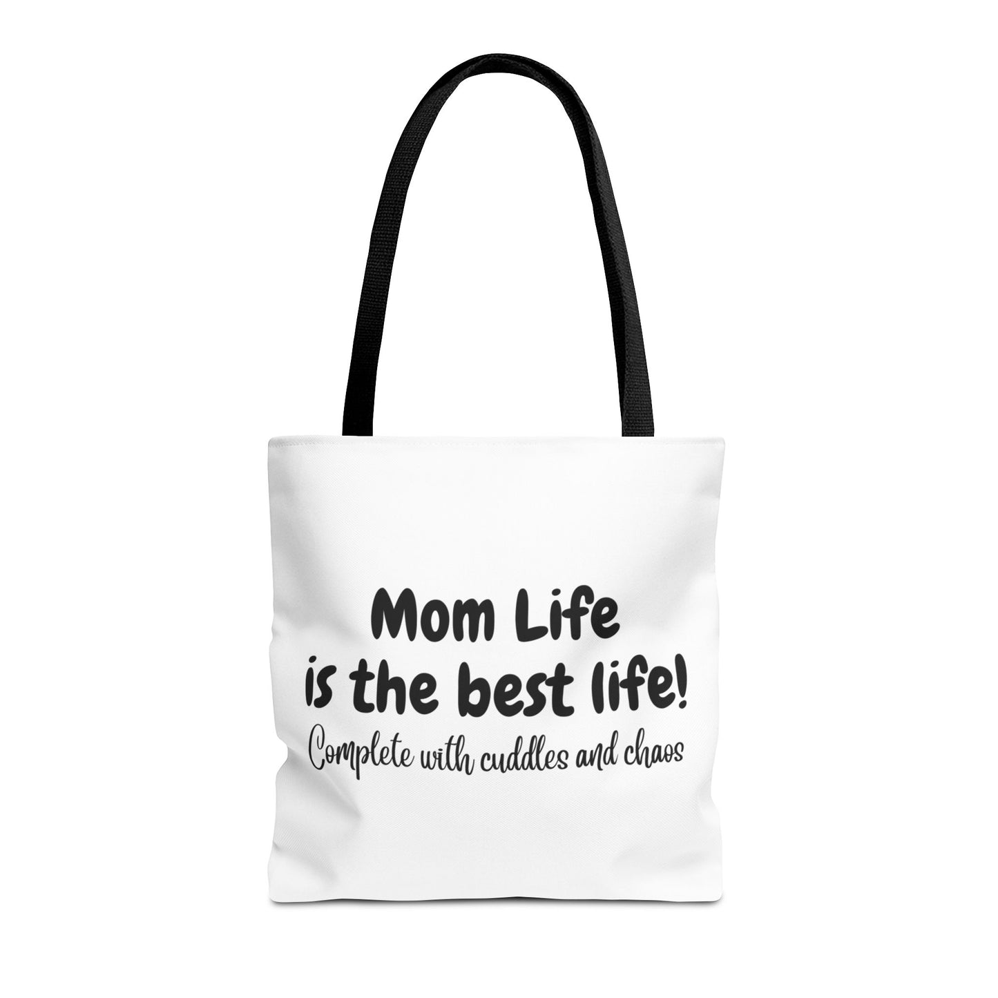 "Mom Life is the Best Life" White Tote