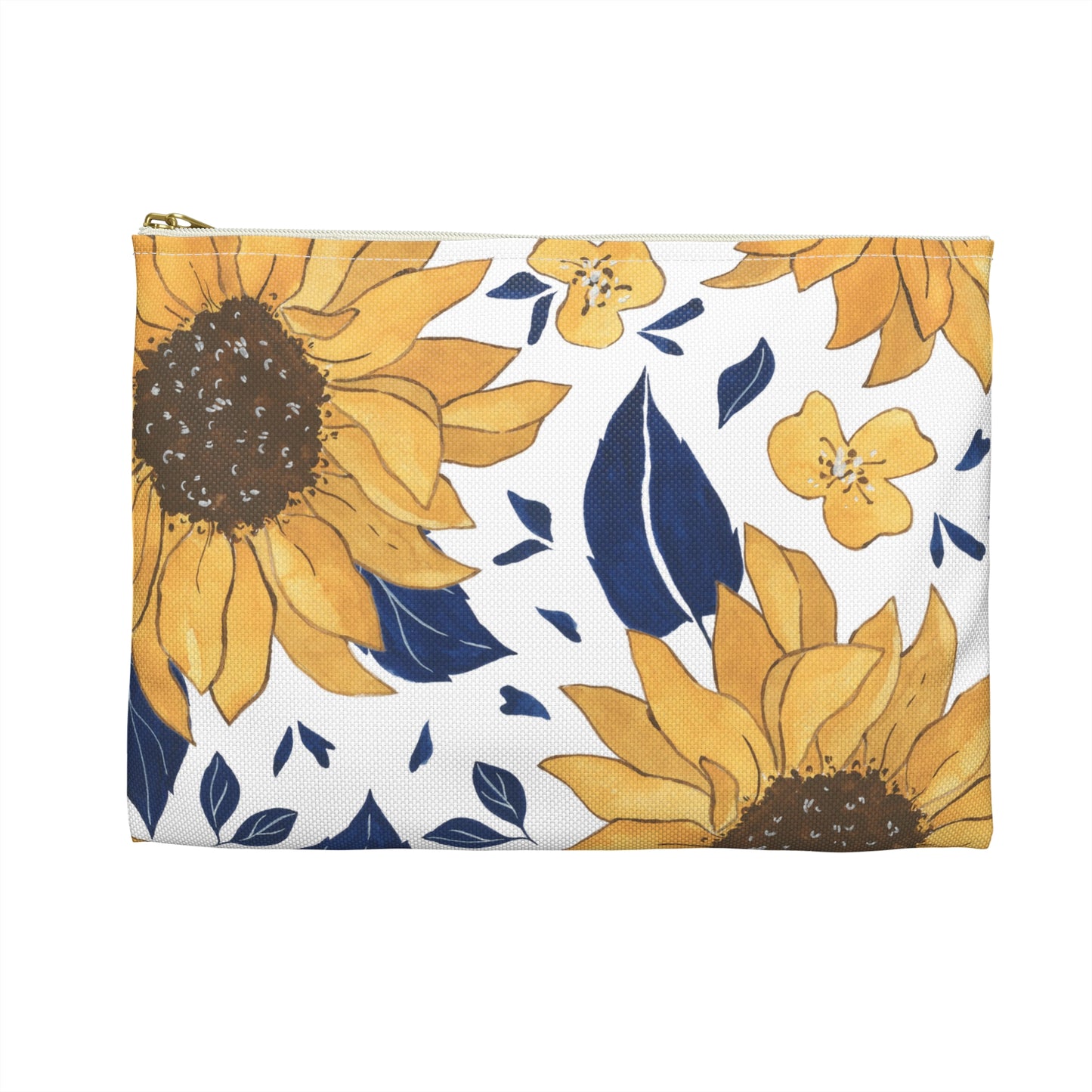 Sunflower White Accessory Pouch