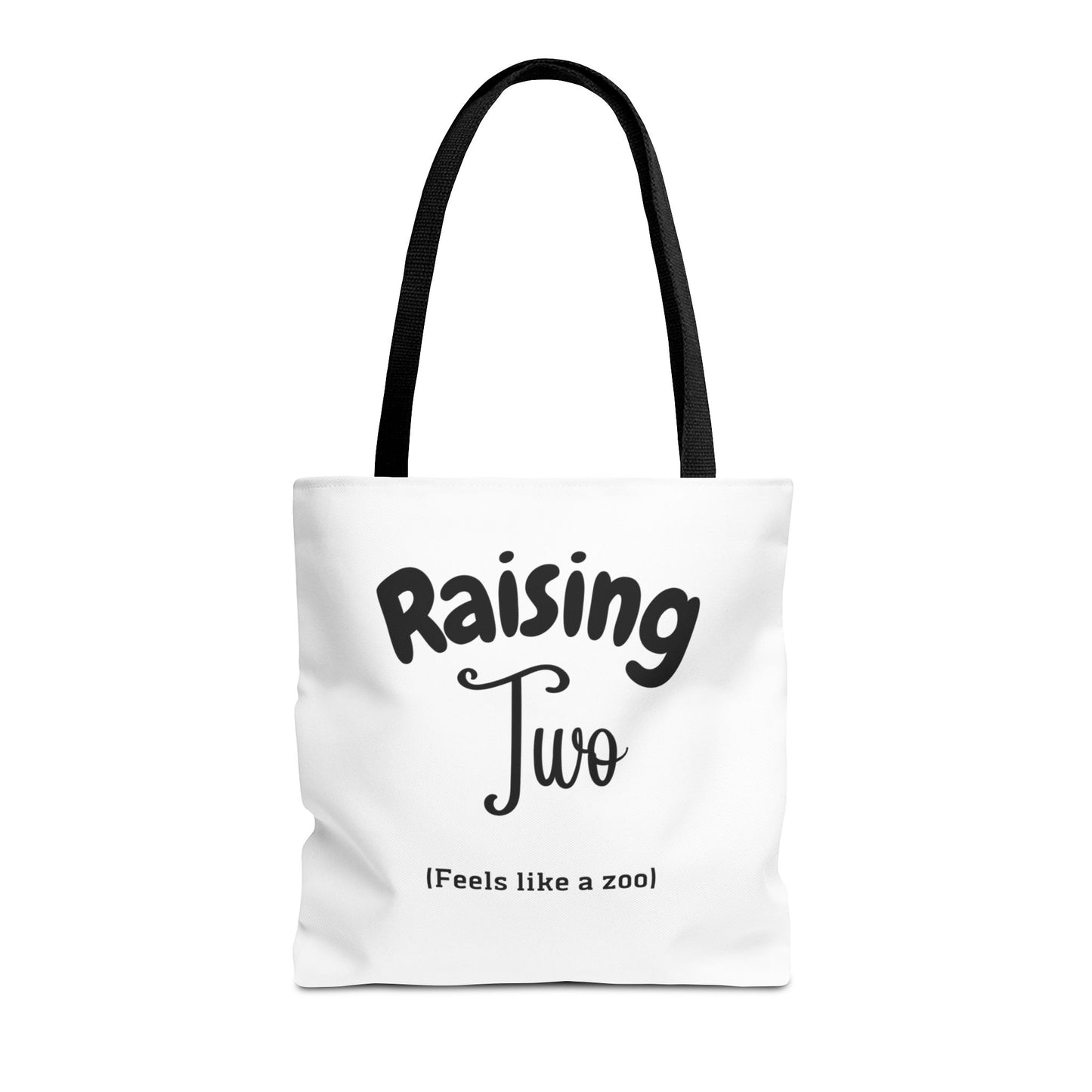 "Raising Two (Feels Like a Zoo)" White Tote