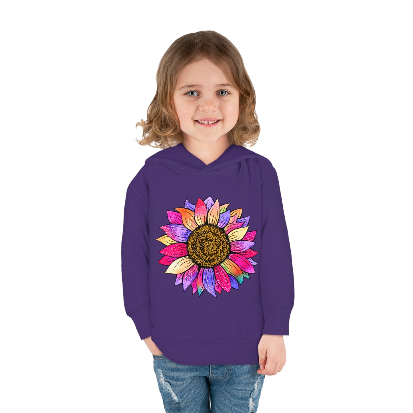 Colorful Sunflower Toddler Pullover Fleece Hoodie