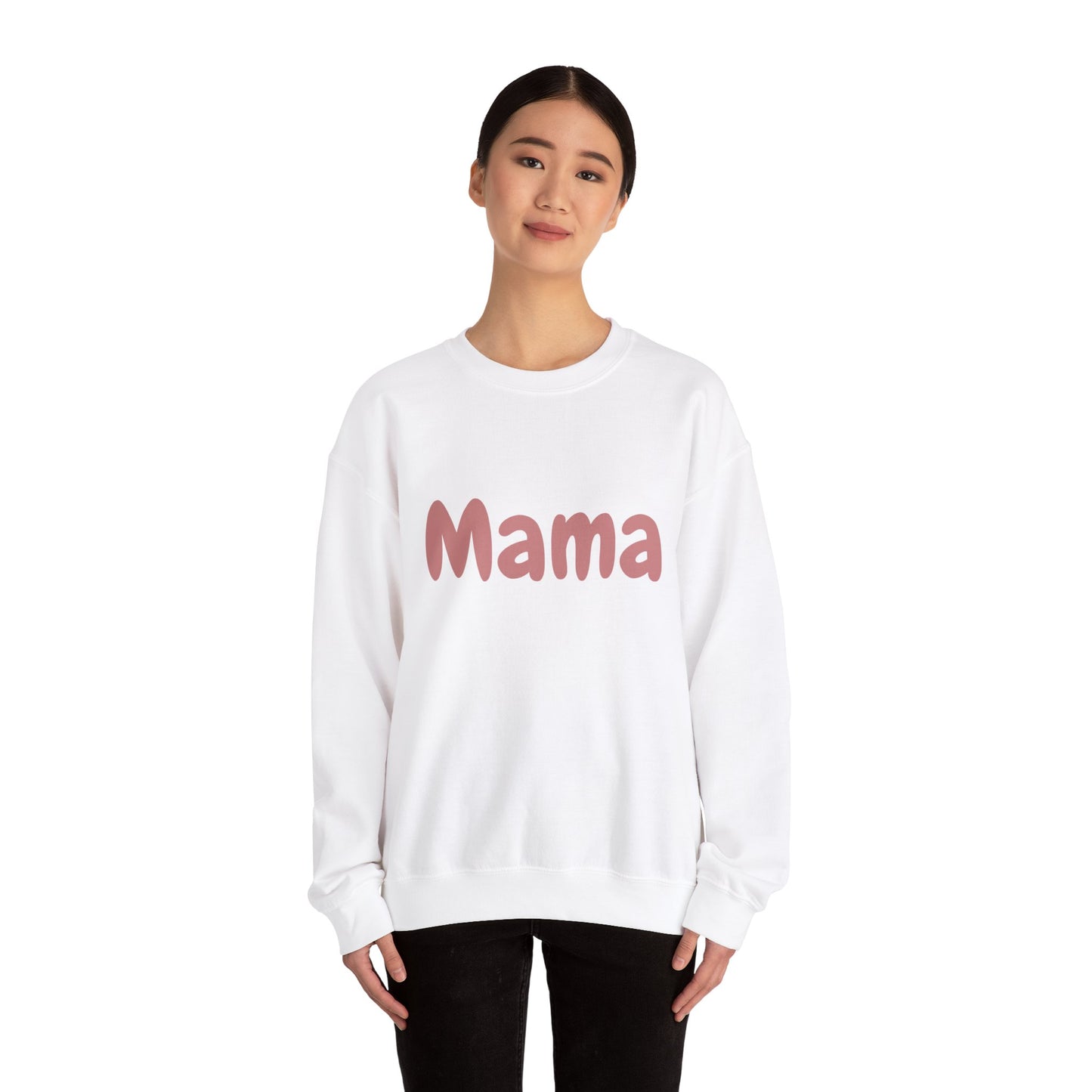 "Mama" in Pink Unisex Heavy Blend™ Crewneck Sweatshirt