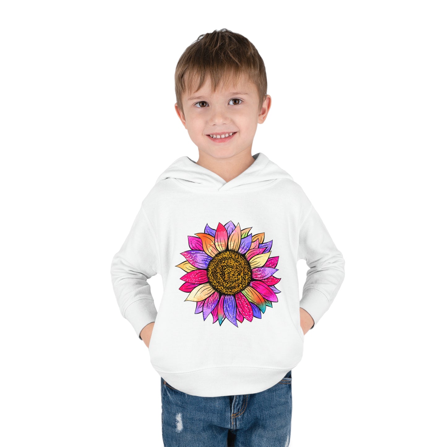 Colorful Sunflower Toddler Pullover Fleece Hoodie