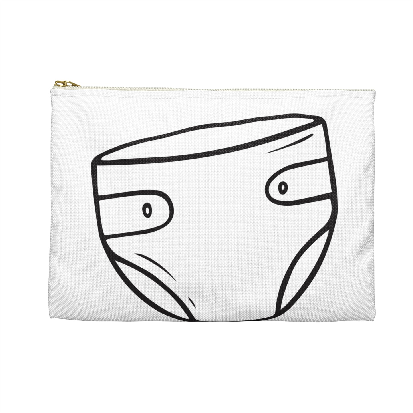 "Diapers" White Accessory Pouch