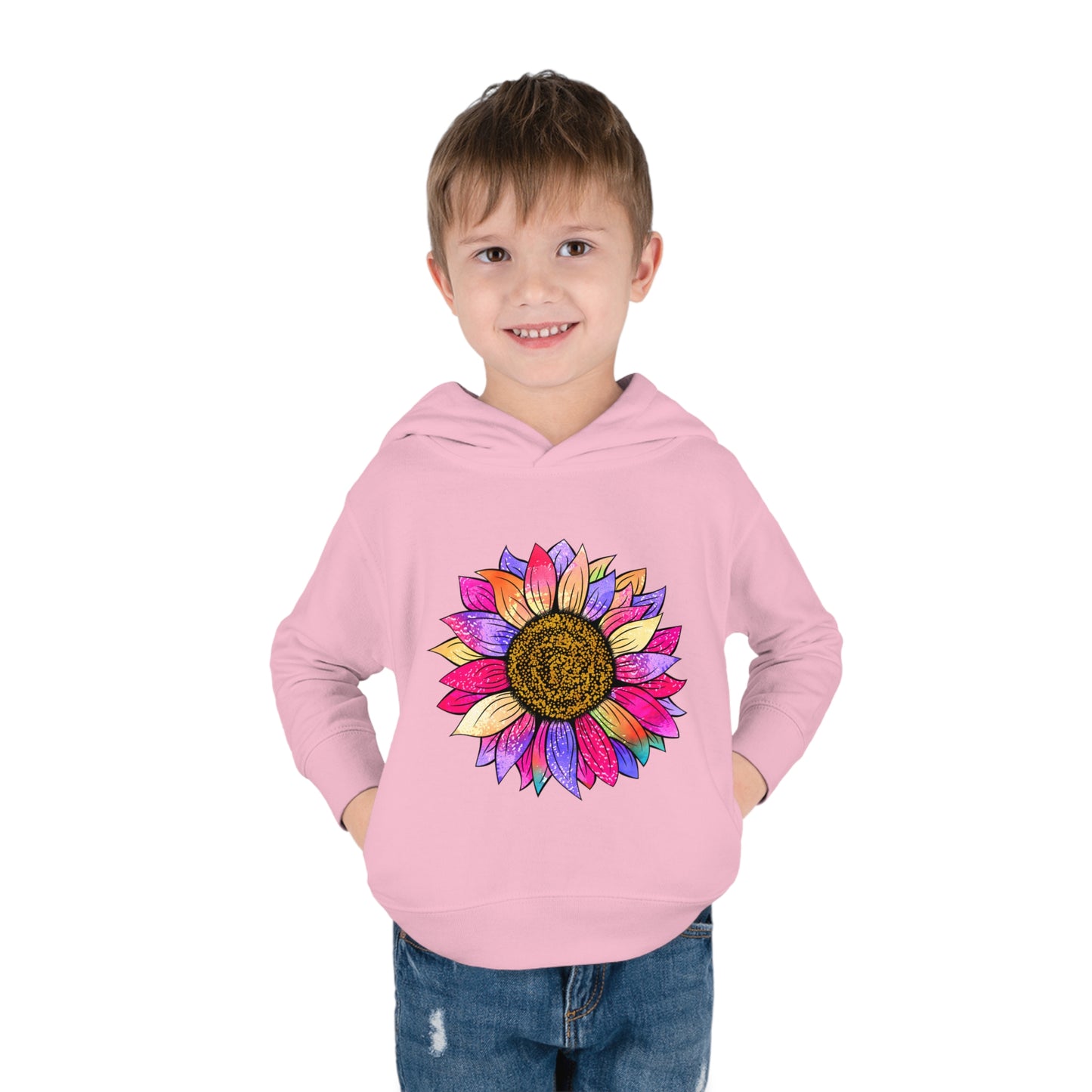 Colorful Sunflower Toddler Pullover Fleece Hoodie