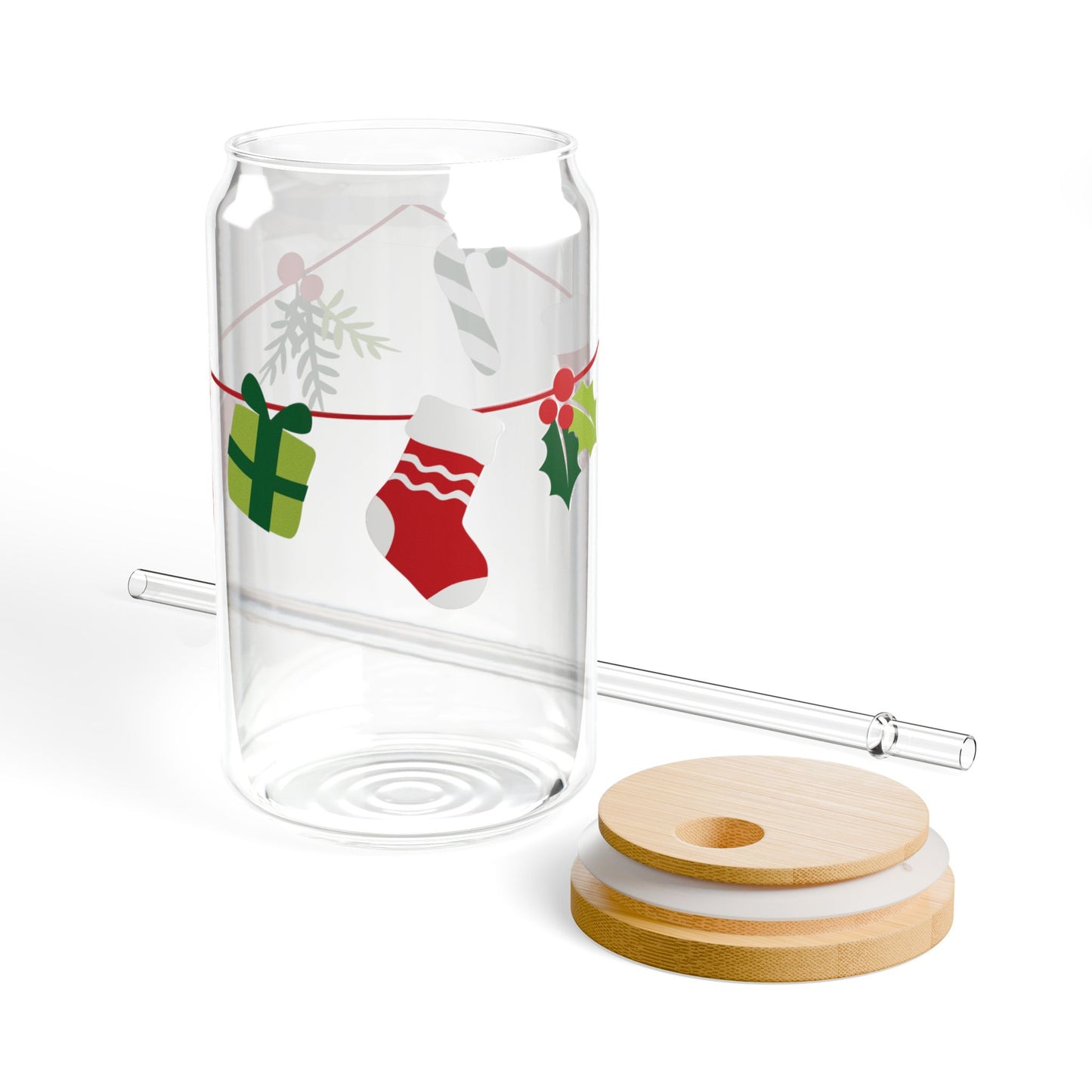 Holiday Stockings Sipper Glass, 16oz