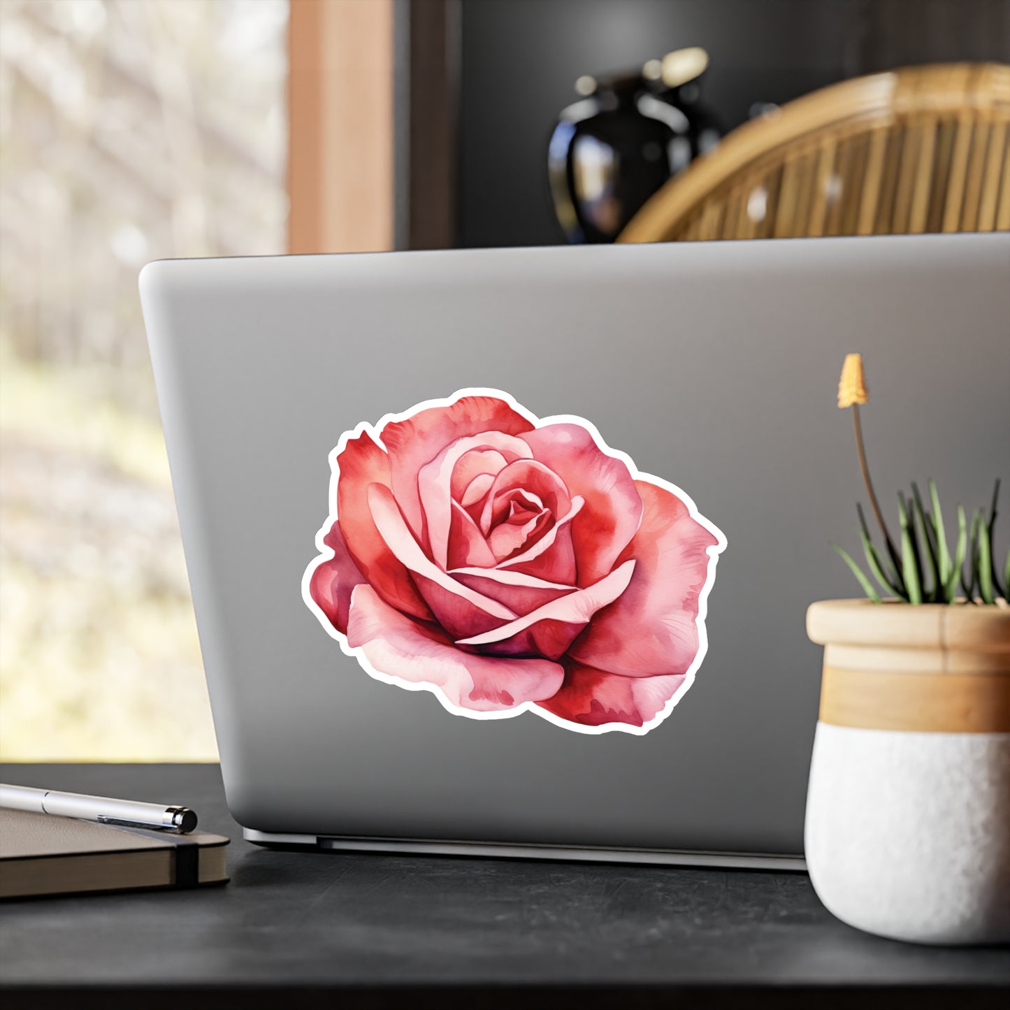 Red Rose Kiss-Cut Vinyl Decal